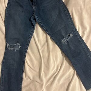 Levi's Blue Skinny Jeans with Distressed Details